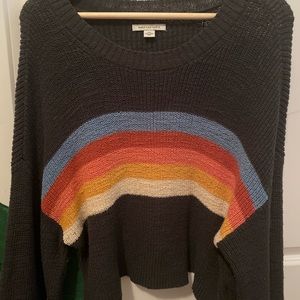 American Eagle Rainbow Crop Sweater Large